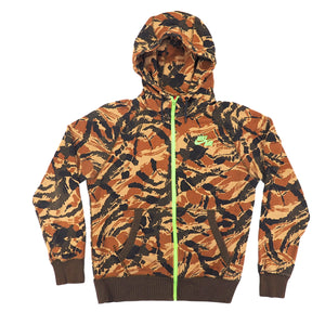 Nike Air Heritage Full-Zip Desert Camo Hoodie Dark Loden Flash Lime 547118-320 Mens Large