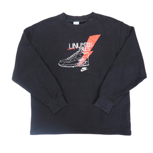 Nike Air Max 90 Infrared Unlimited Miles Crewneck Sweater Black Mens Large