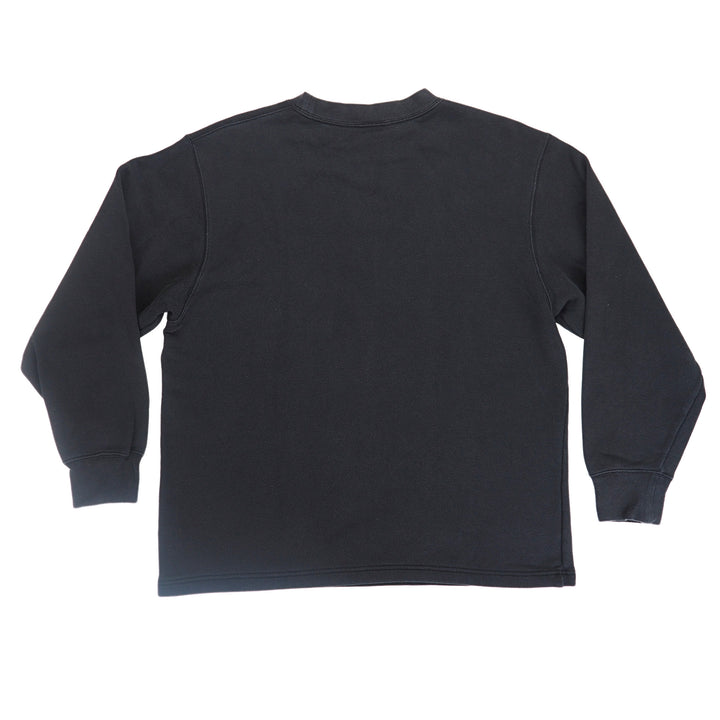 Back view of a black crewneck sweatshirt