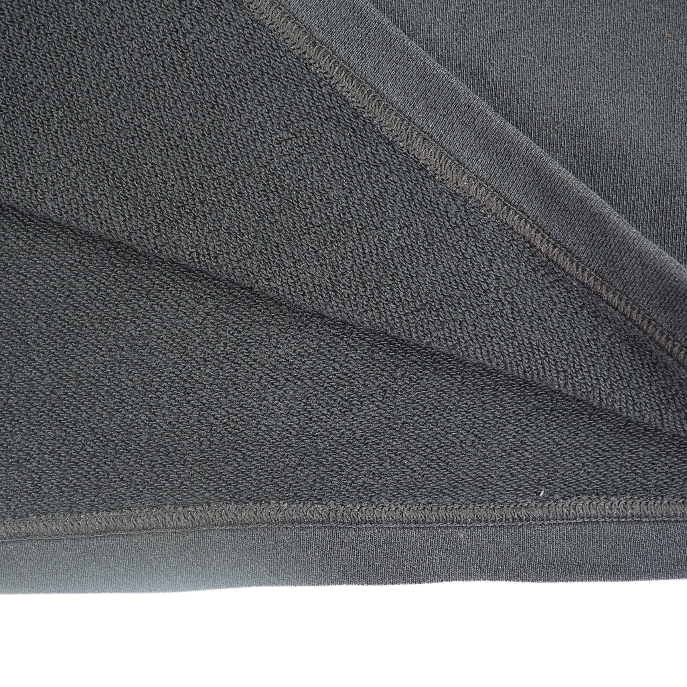 Detail of a fleeced cotton fabric on the inside of a sweatshirt