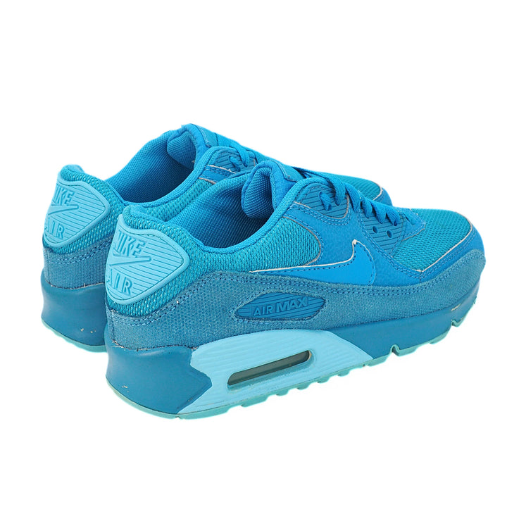 Blue Nike Air Max sneakers on a white background