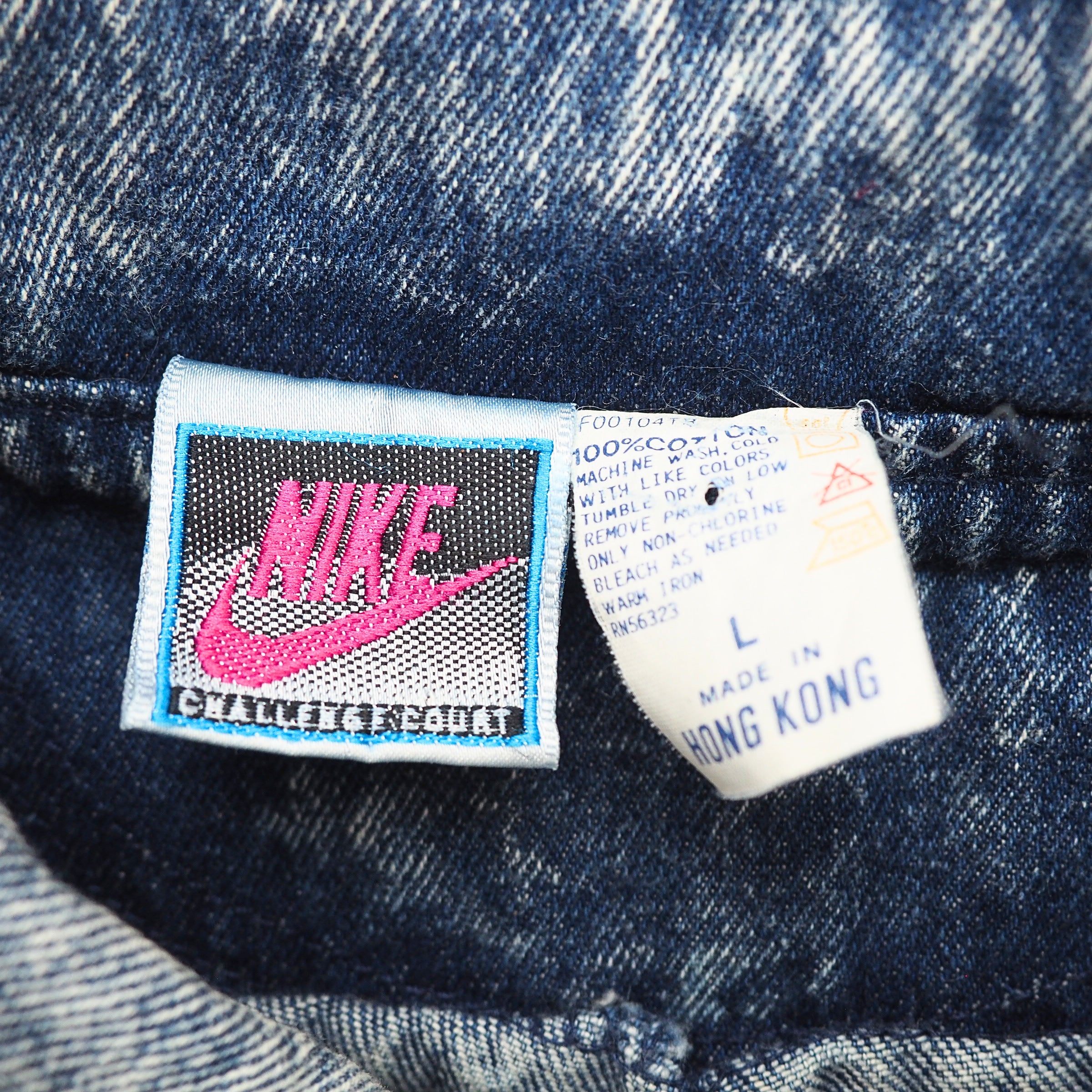 Nike Andre Agassi Challenge Court Acid Wash Denim Jacket Vintage 90s Large