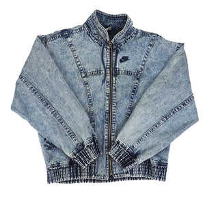 Nike Andre Agassi Challenge Court Acid Wash Denim Jacket Vintage 90s Large