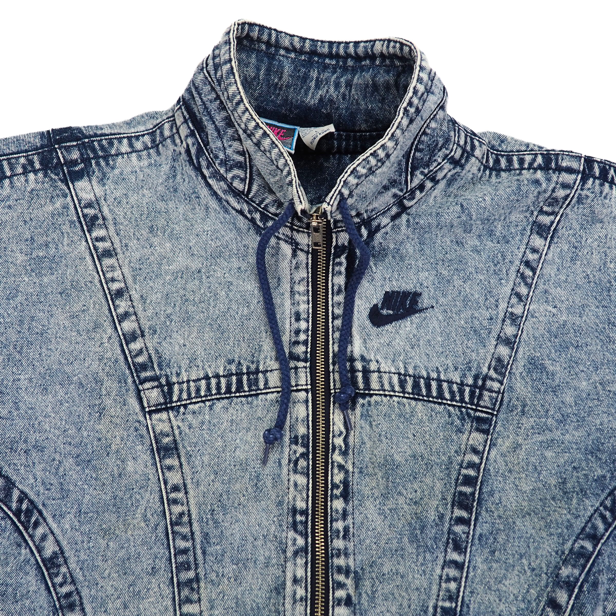 Nike Andre Agassi Challenge Court Acid Wash Denim Jacket Vintage 90s Large