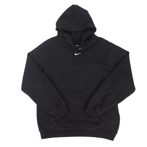 Nike Center Mini Swoosh Hoodie 100% Cotton Fleece Vintage Y2K Black Tag XL - Not Faded