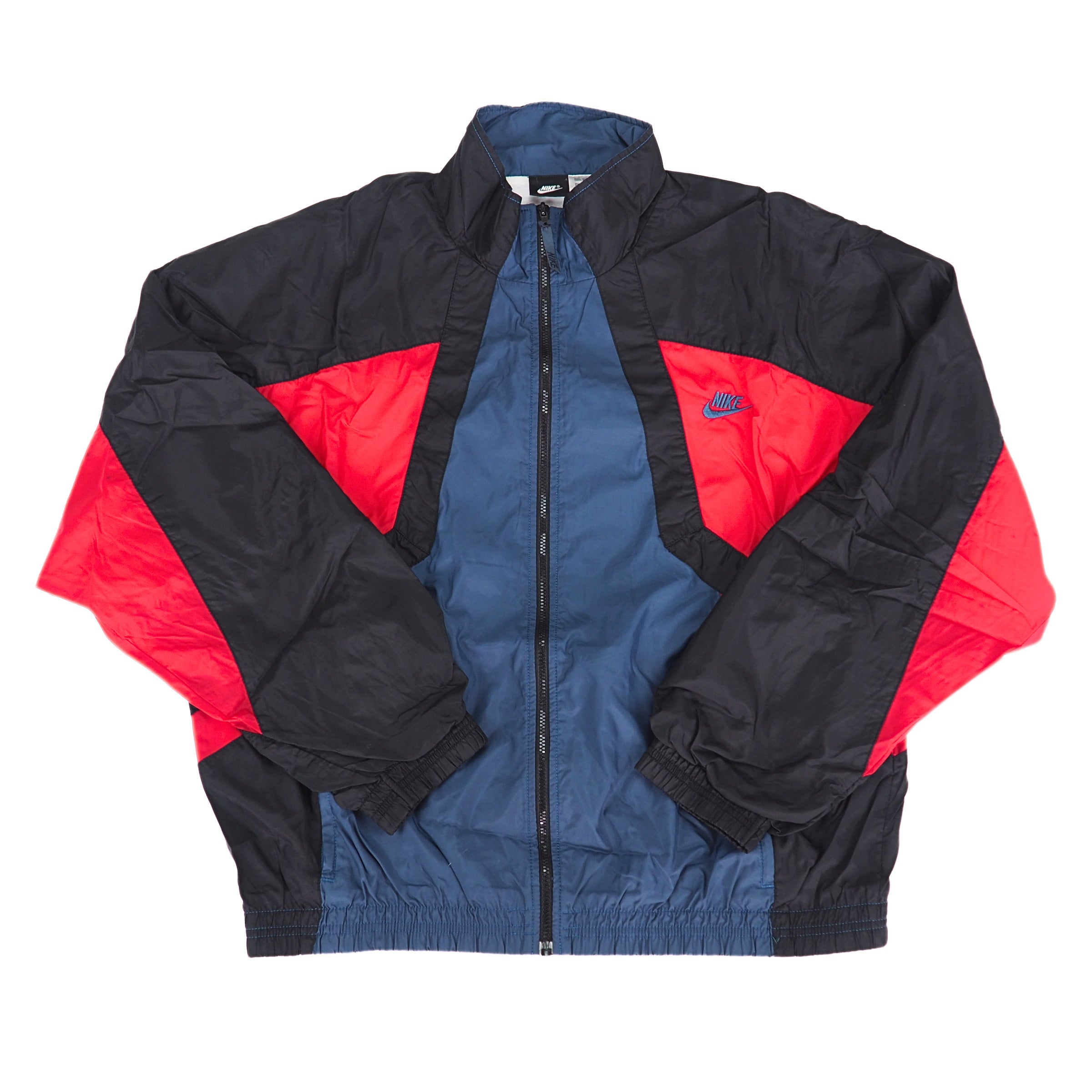 Nike Colour Block Full Zip Windbreaker Jacket Vintage 90s Large