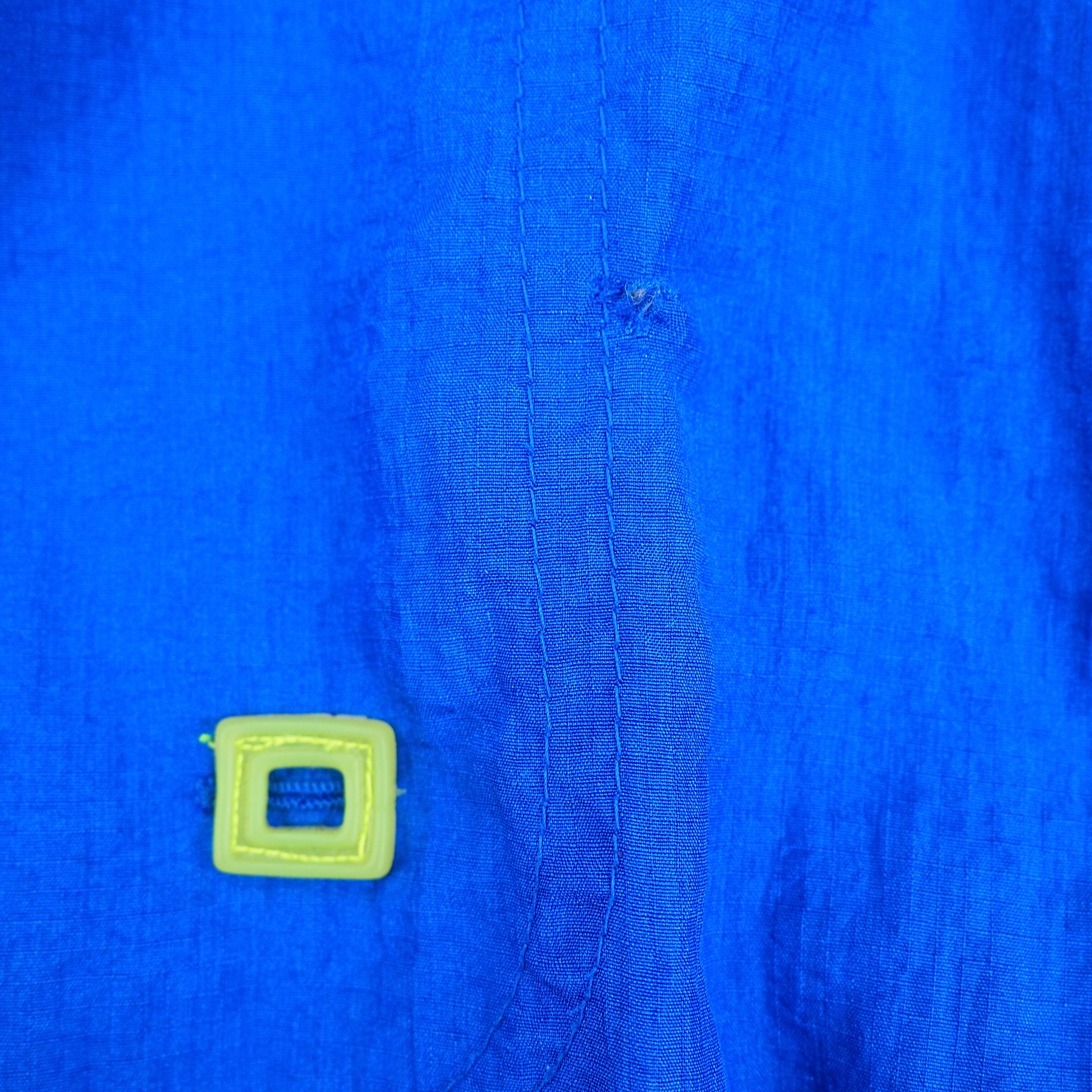 Nike Crepe Runners Windbreaker Jacket Neon Blue Yellow Vintage 80s 90s Medium
