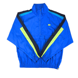 Nike Crepe Runners Windbreaker Jacket Neon Blue Yellow Vintage 80s 90s Medium