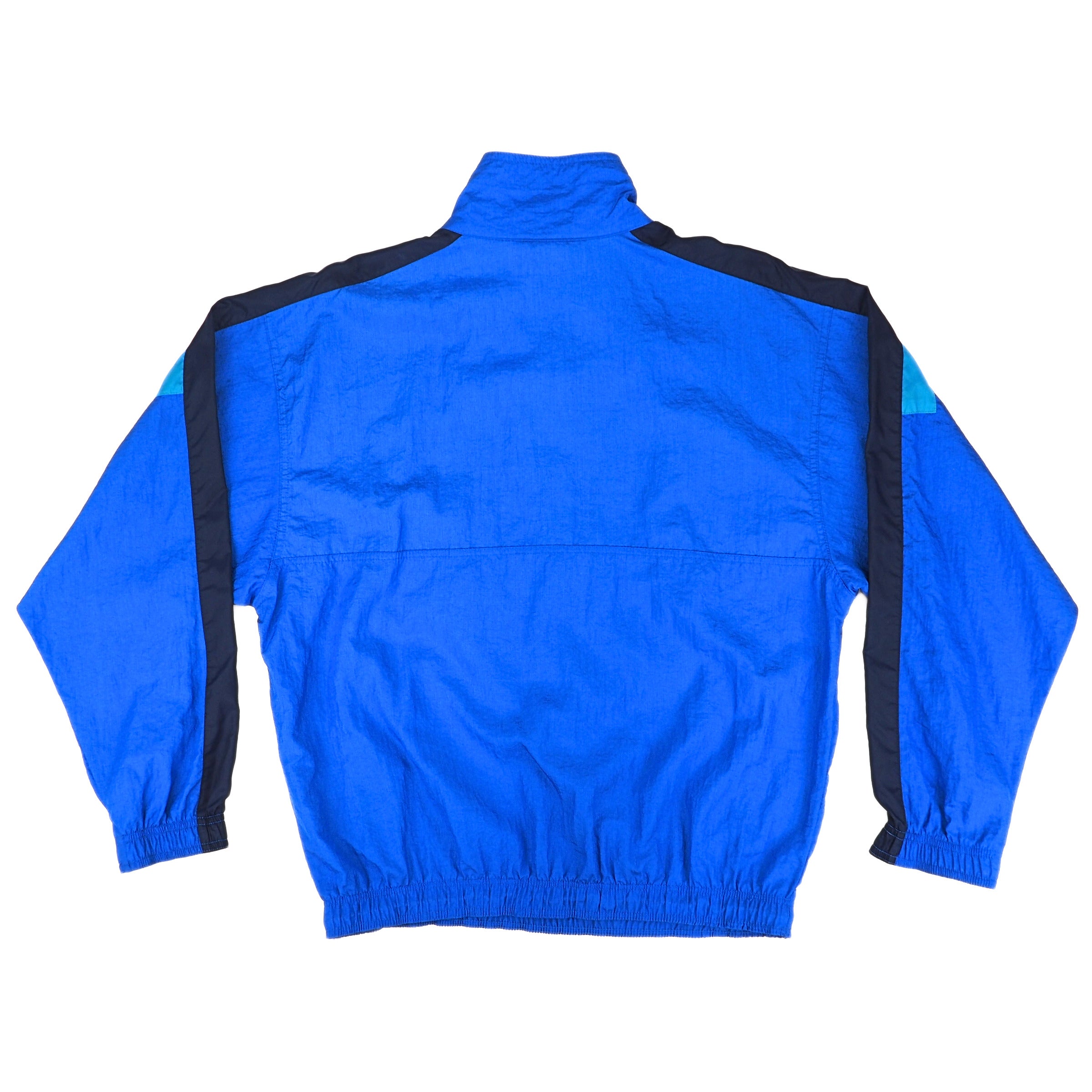 Nike Crepe Runners Windbreaker Jacket Neon Blue Yellow Vintage 80s 90s Medium