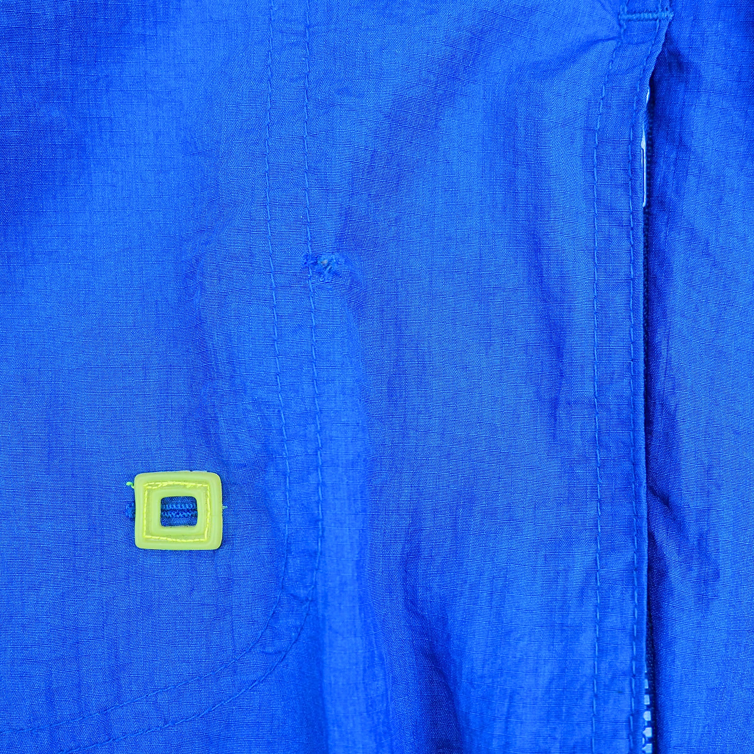 Nike Crepe Runners Windbreaker Jacket Neon Blue Yellow Vintage 80s 90s Medium
