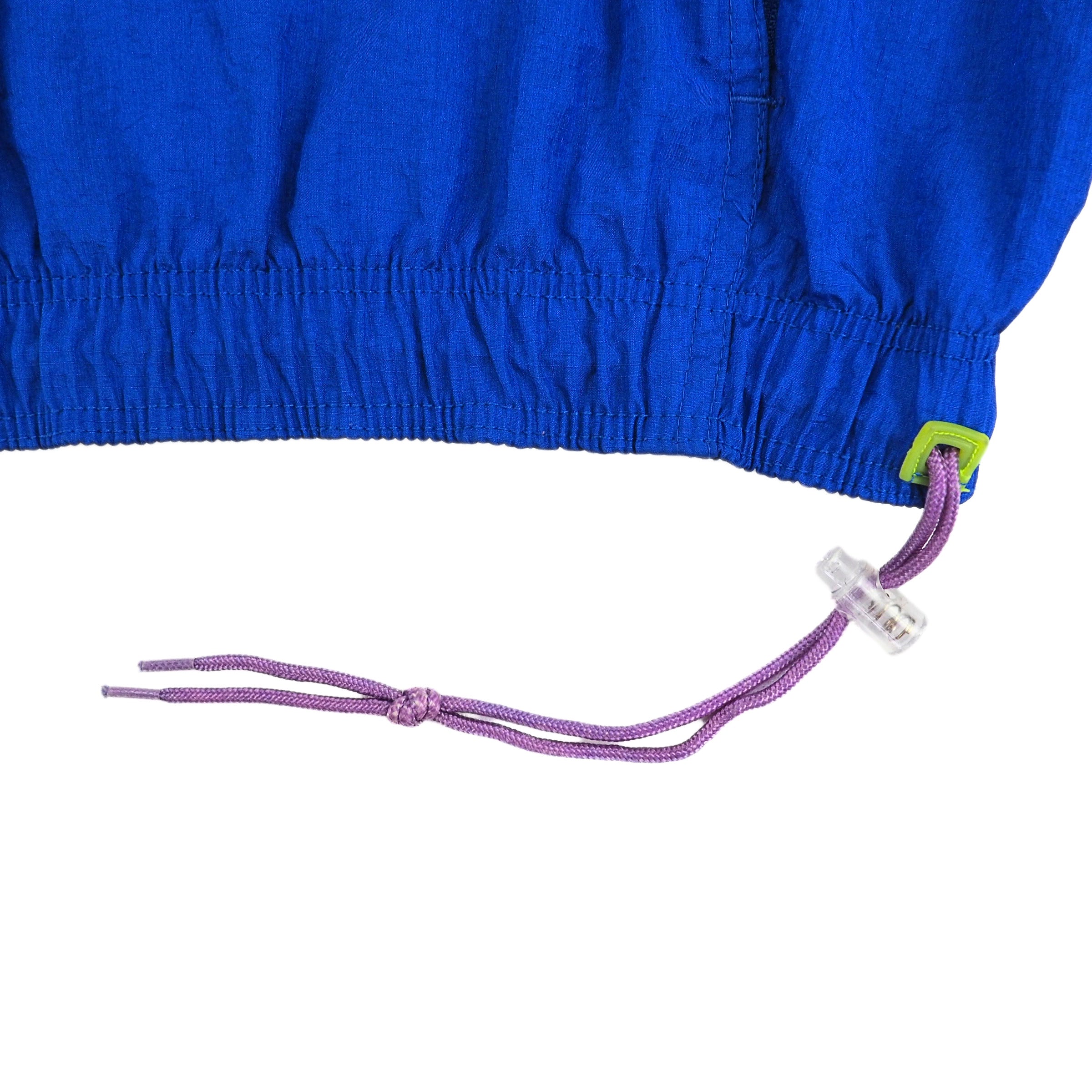 Nike Crepe Runners Windbreaker Jacket Neon Blue Yellow Vintage 80s 90s Medium