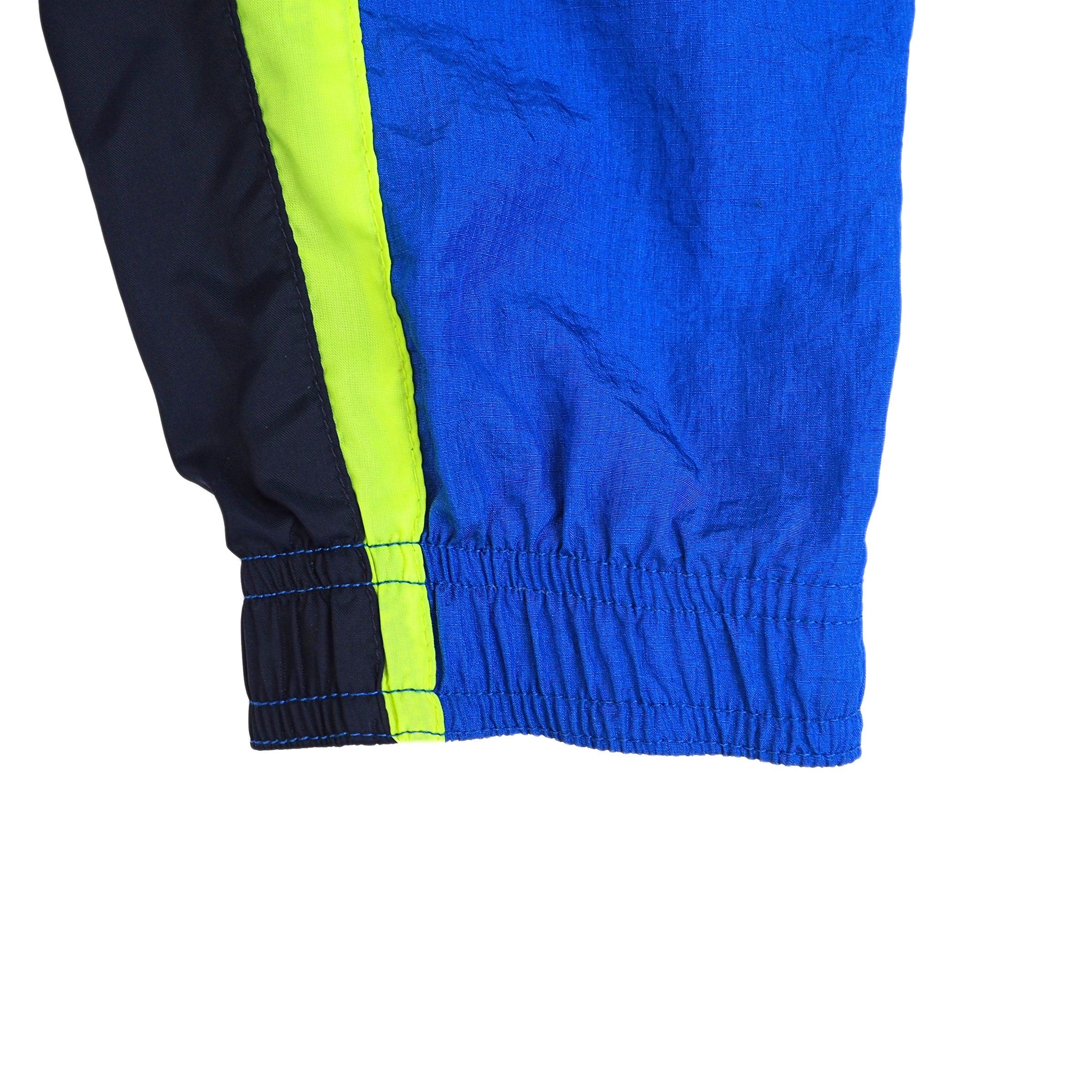 Nike Crepe Runners Windbreaker Jacket Neon Blue Yellow Vintage 80s 90s Medium