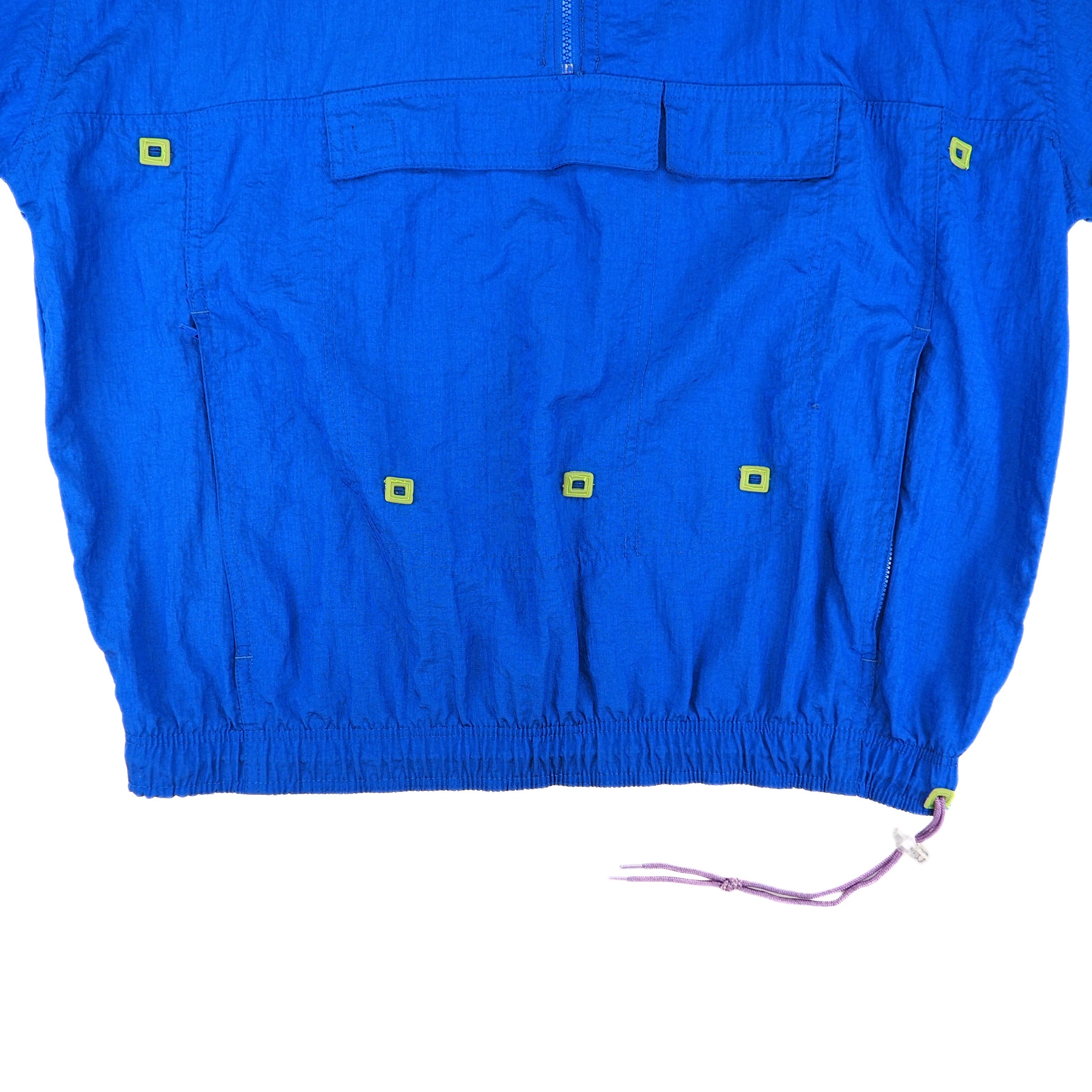 Nike Crepe Runners Windbreaker Jacket Neon Blue Yellow Vintage 80s 90s Medium