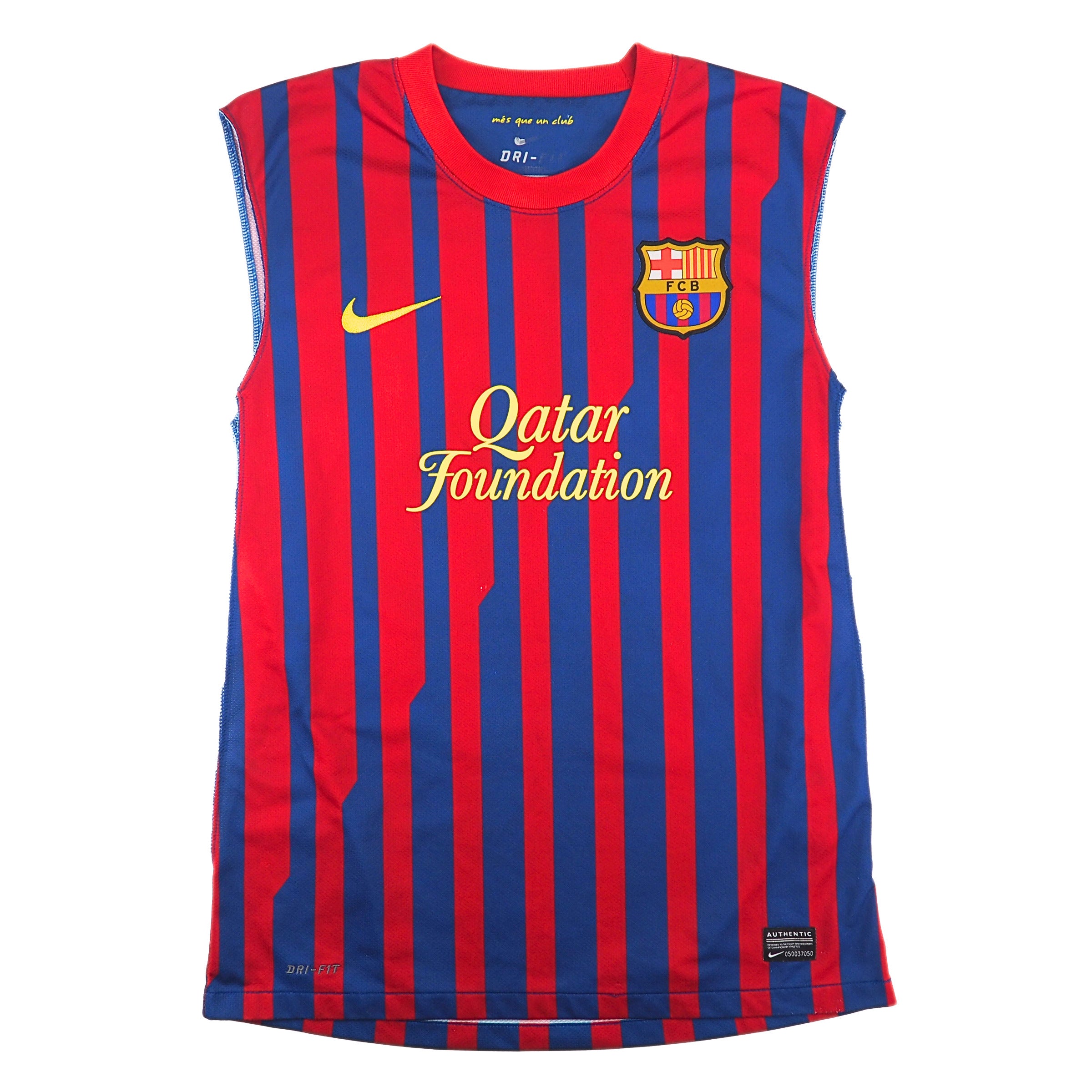 Nike Dri-Fit 2011-12 FC Barcelona Sleeveless Soccer Jersey Vintage Medium