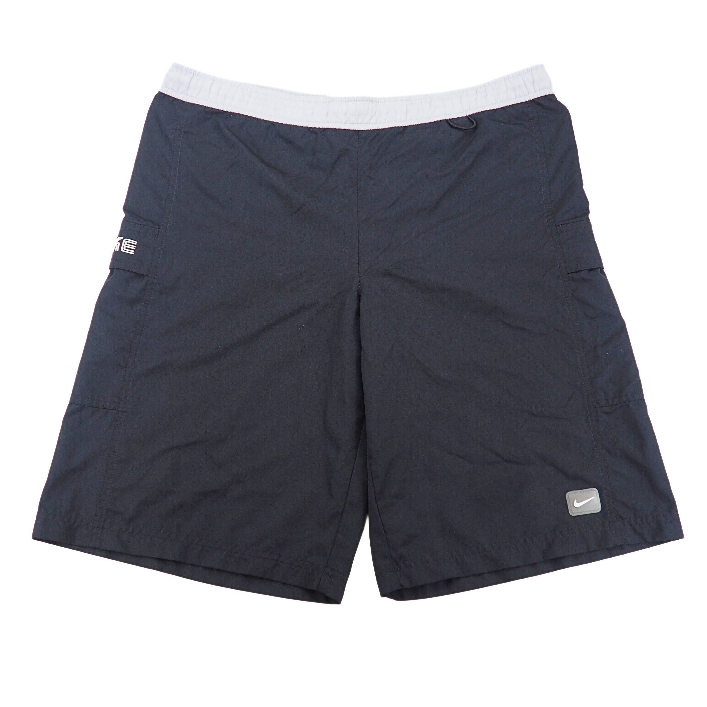 Nike Silver Tag Board Shorts Black Grey Vintage Y2K Large
