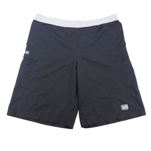 Nike Silver Tag Board Shorts Black Grey Vintage Y2K Large