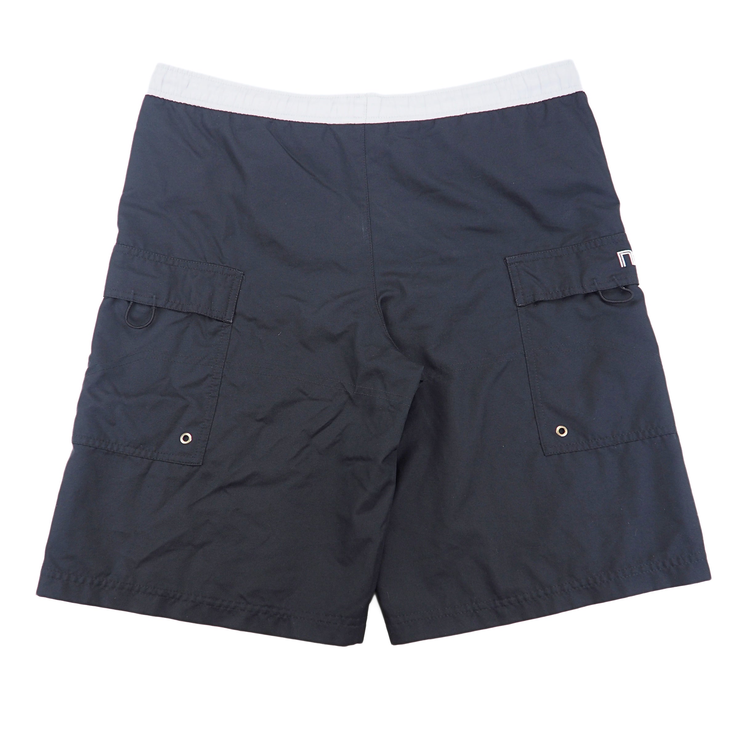 Nike Silver Tag Board Shorts Black Grey Vintage Y2K Large