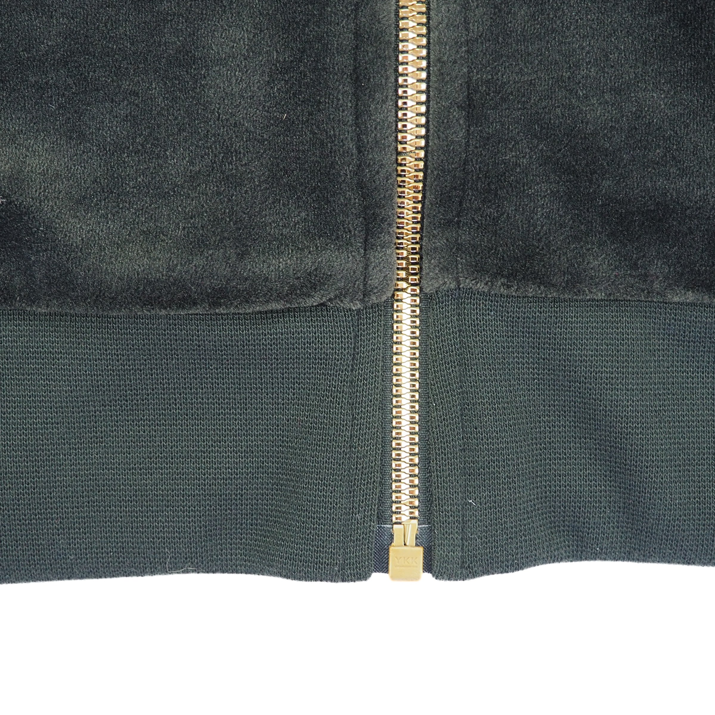 Nike Tech Fleece Velour Track Jacket Bottle Green with Gold Zipper XS