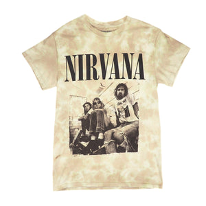 Nirvana T-shirt Band Tee Bleached Tie Dye Mens Small