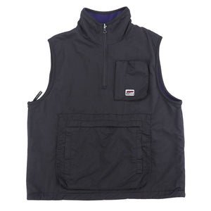 Ocean Pacific Vintage 90s Reversible Half Zip Vest Purple Fleece Black Nylon M