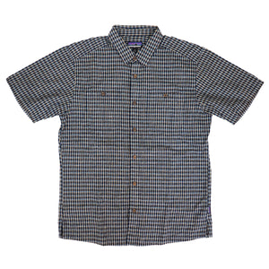 Patagonia Back Step Organic Hemp Cotton Short Sleeved Shirt Plaid Medium