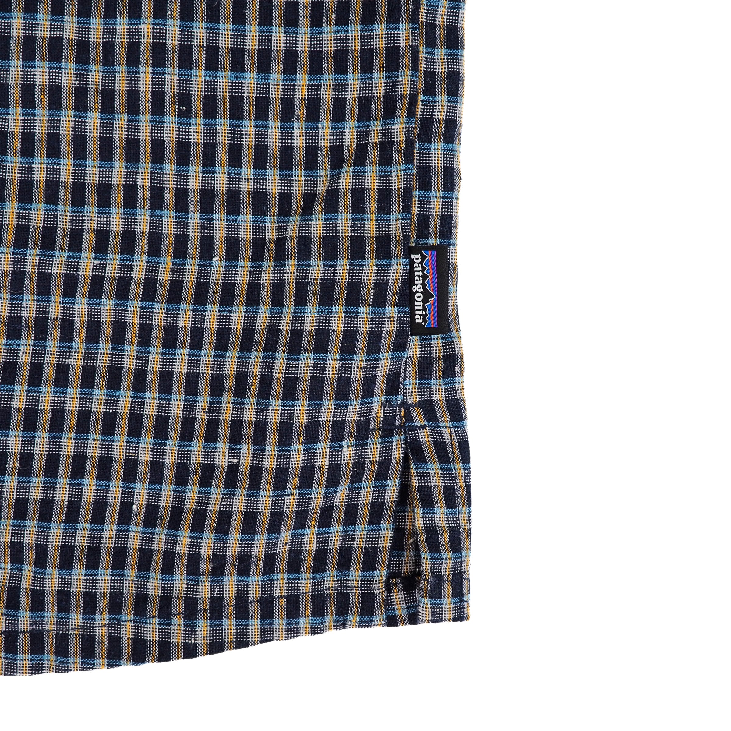 Patagonia Back Step Organic Hemp Cotton Short Sleeved Shirt Plaid Medium
