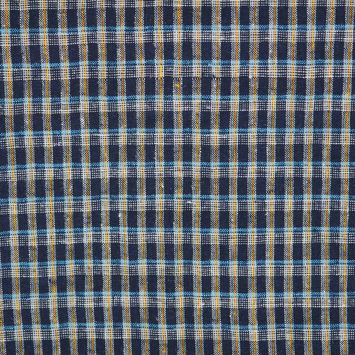 Navy and yellow plaid fabric pattern