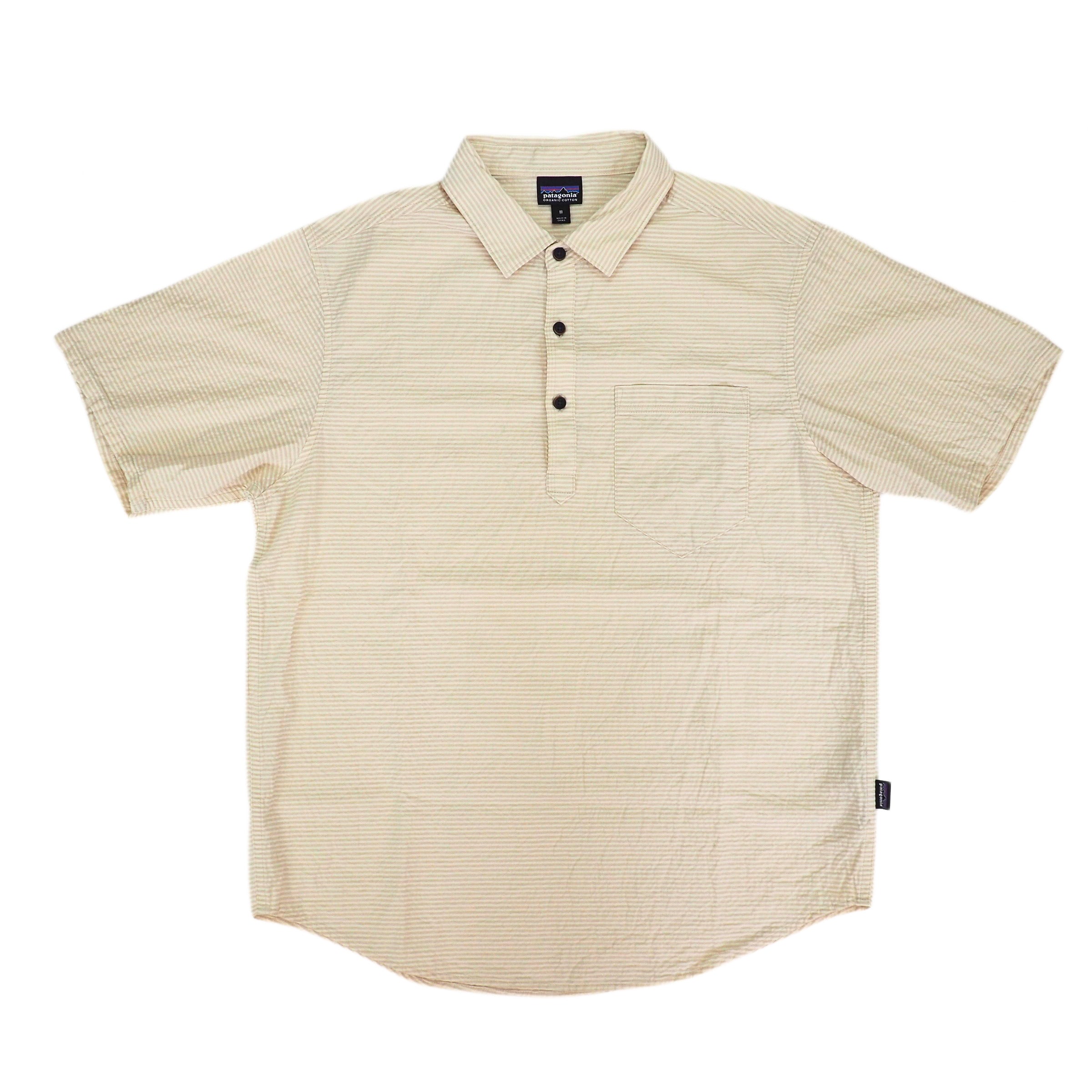 Patagonia Seeresucker Oragnic Cotton Short Sleeved Shirt Striped Medium