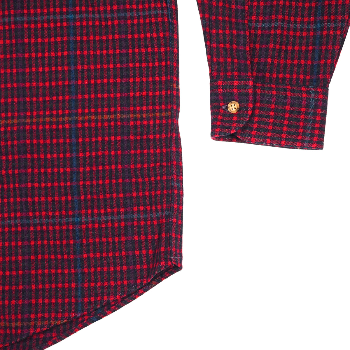 Pendleton Vintage 90s Virgin Wool Shirt Red Navy Check Elbow Patches Made in USA L