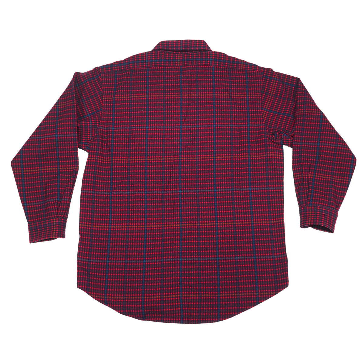Pendleton Vintage 90s Virgin Wool Shirt Red Navy Check Elbow Patches Made in USA L
