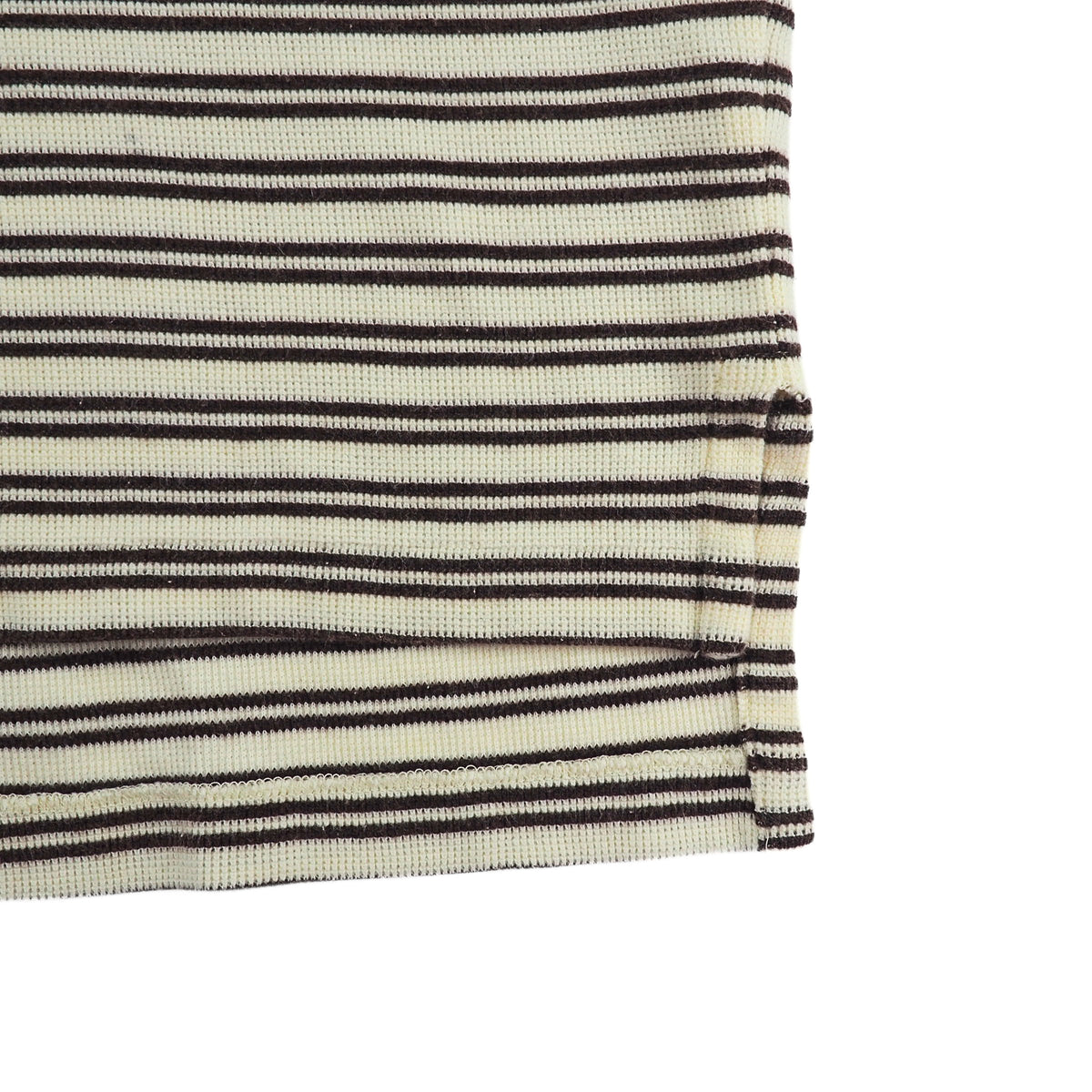 Polo Ralph Lauren Vintage Striped Waffle Knit Polo Shirt Cream Brown XL