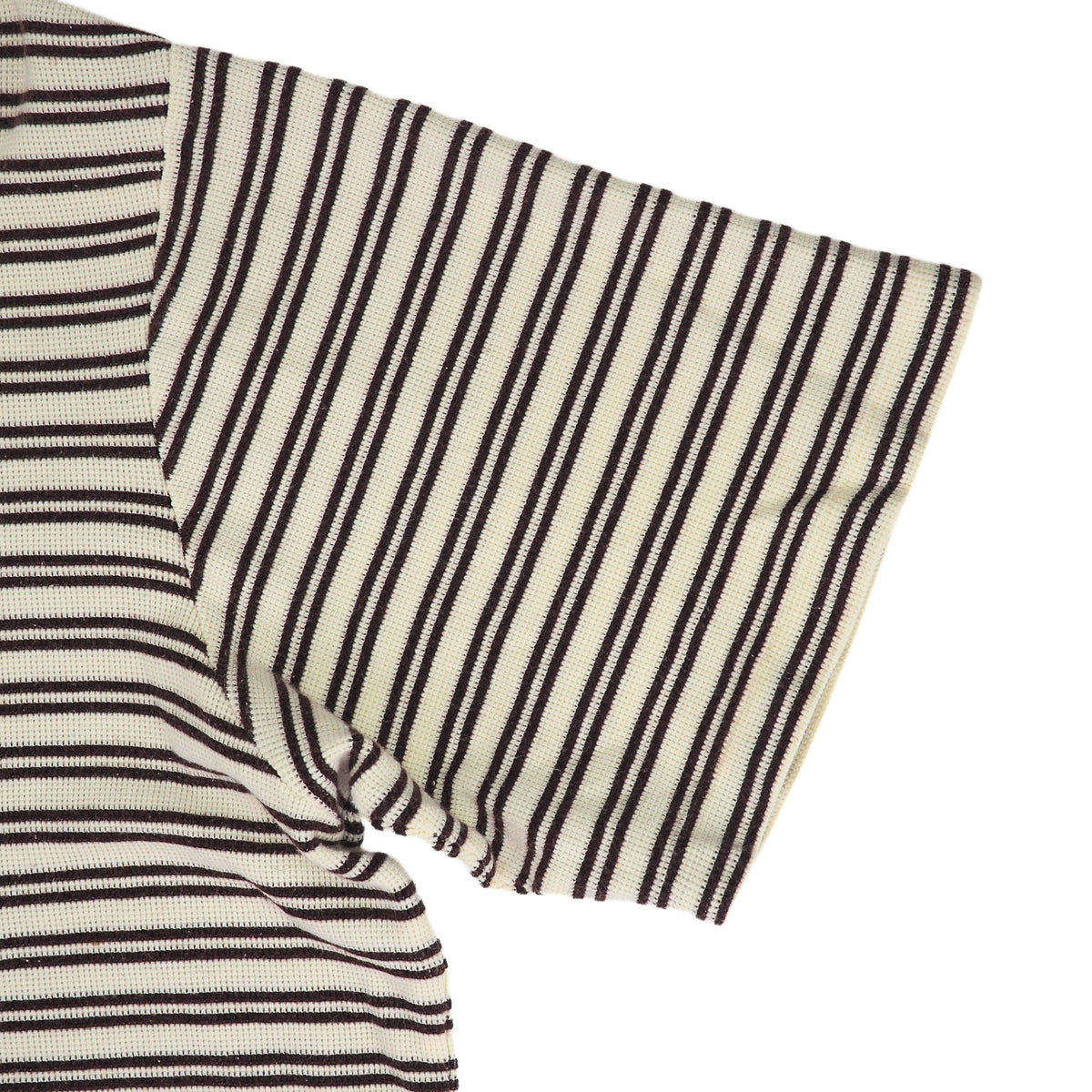 Polo Ralph Lauren Vintage Striped Waffle Knit Polo Shirt Cream Brown XL