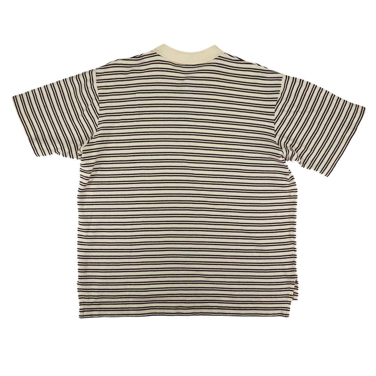 Polo Ralph Lauren Vintage Striped Waffle Knit Polo Shirt Cream Brown XL