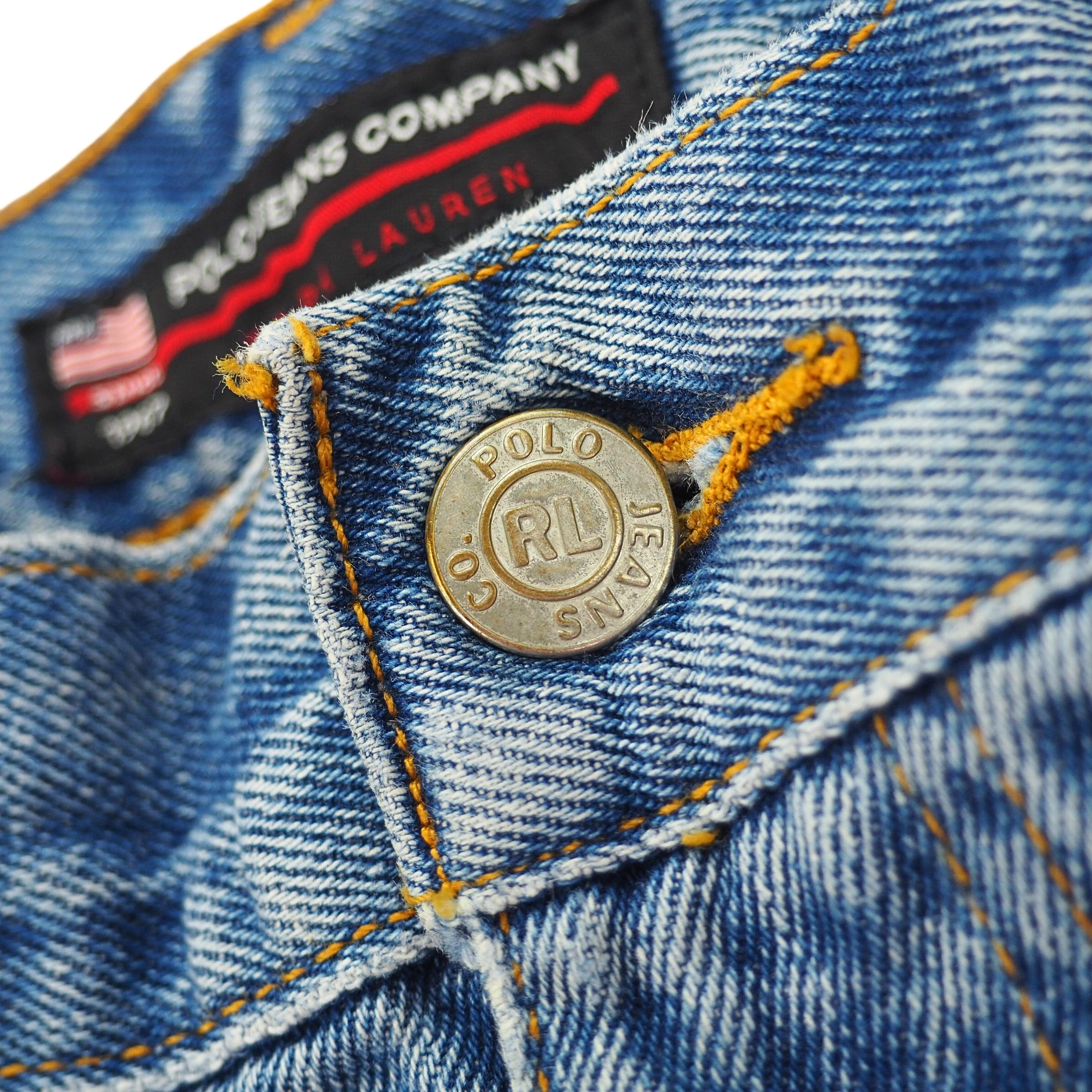 Polo by Ralph Lauren Relaxed Fit Blue Denim Jeans Vintage 90s W46 L30