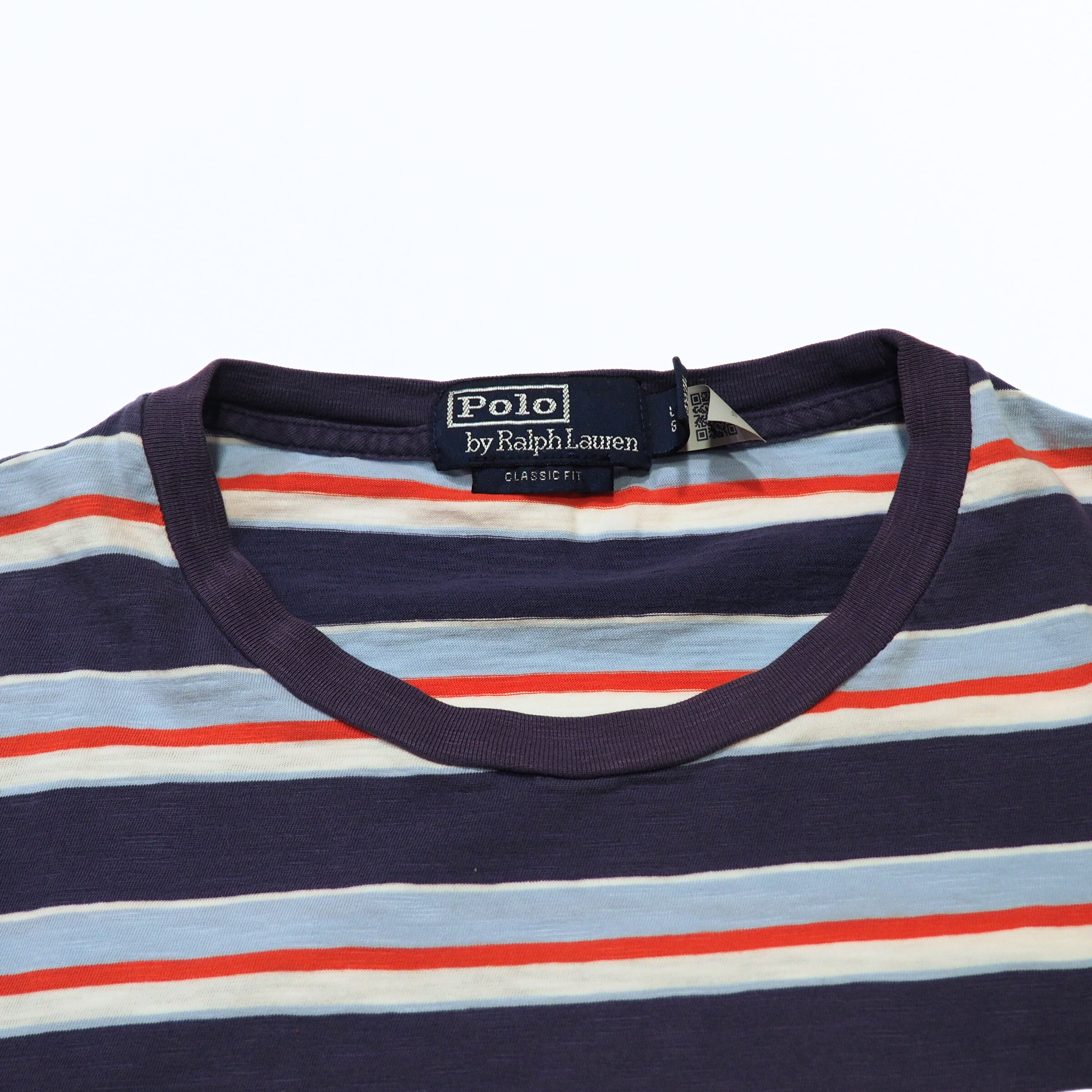 Polo by Ralph Lauren Short-Sleeved T-Shirt 100% Cotton Striped Large