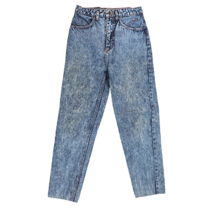 Puma Acid Wash Blue Denim Jeans High Waist Vintage 90s Y2K Womens Size 7 W28