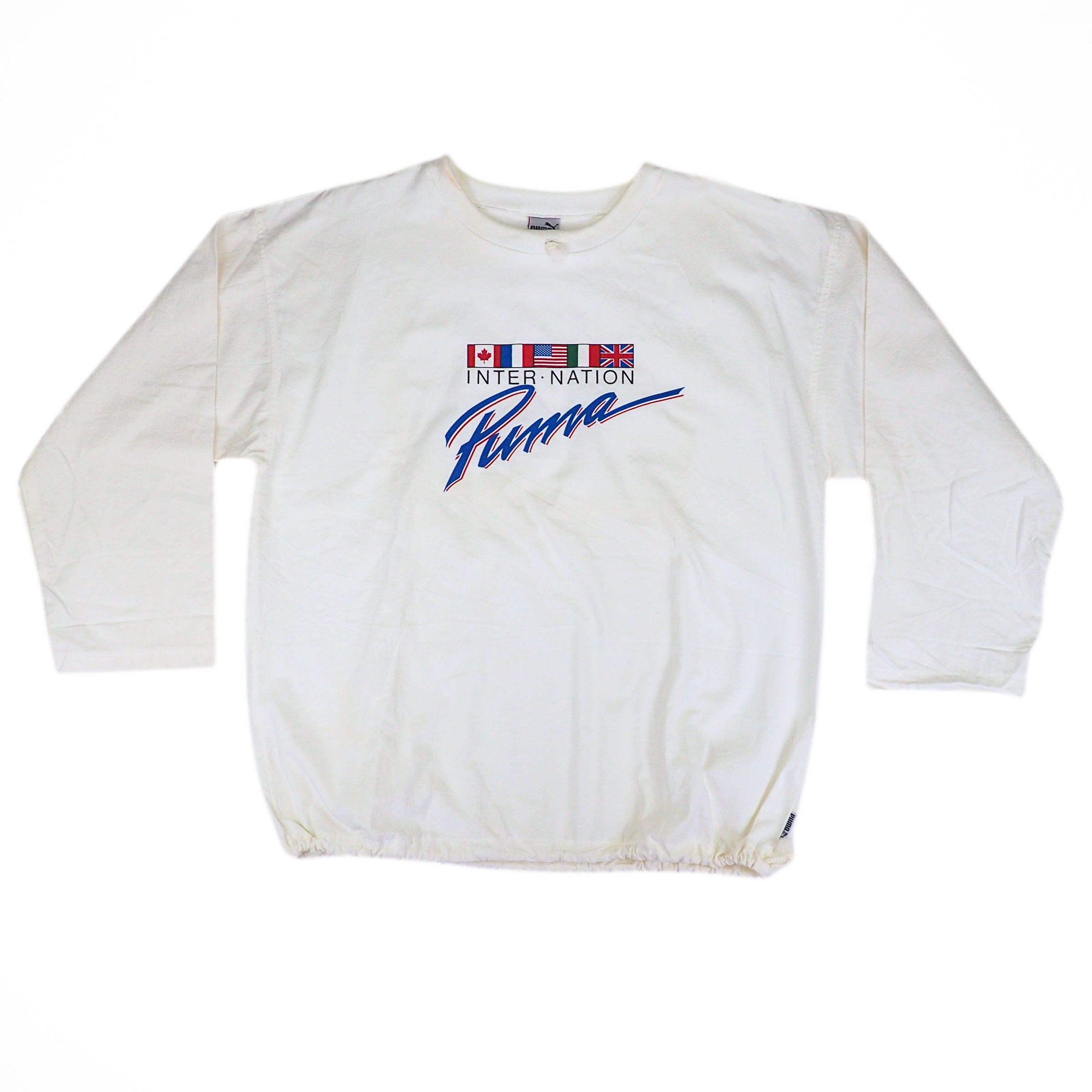 Puma Inter-Nation Lightweight 100% Cotton Sweater Vintage 90s Medium