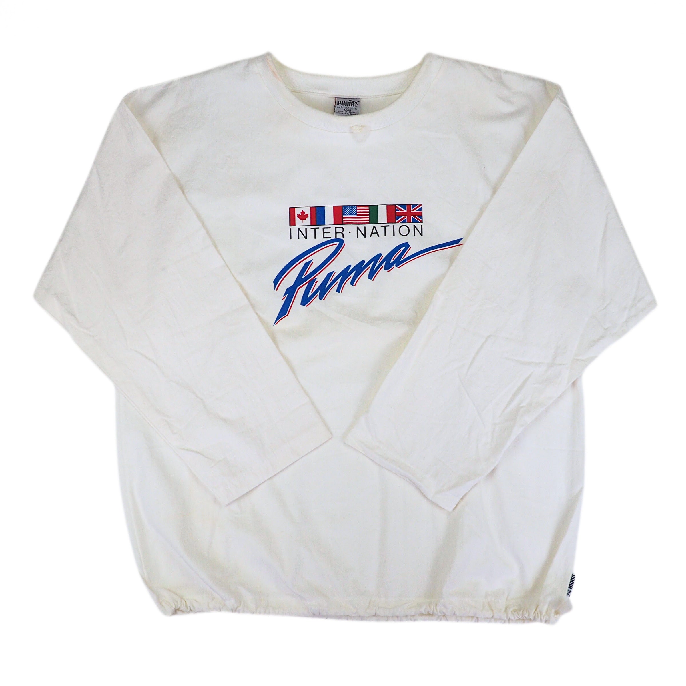 Puma Inter-Nation Lightweight 100% Cotton Sweater Vintage 90s Medium