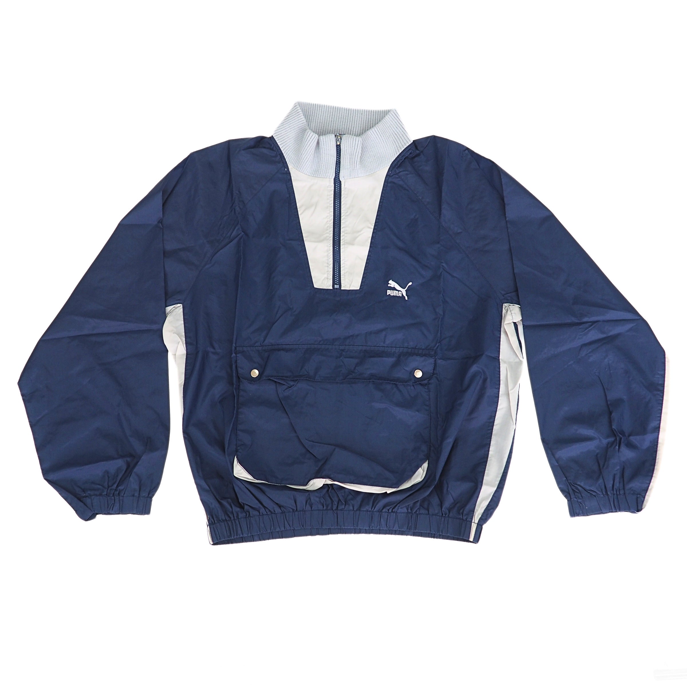 Puma Packable Quarter Zip Mock Neck Windbreaker Vintage 80s Large