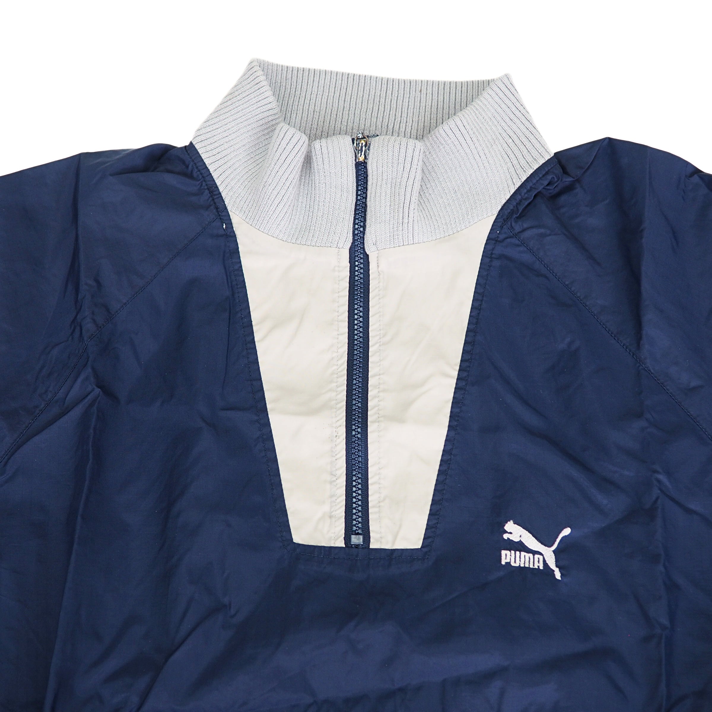 Puma Packable Quarter Zip Mock Neck Windbreaker Vintage 80s Large