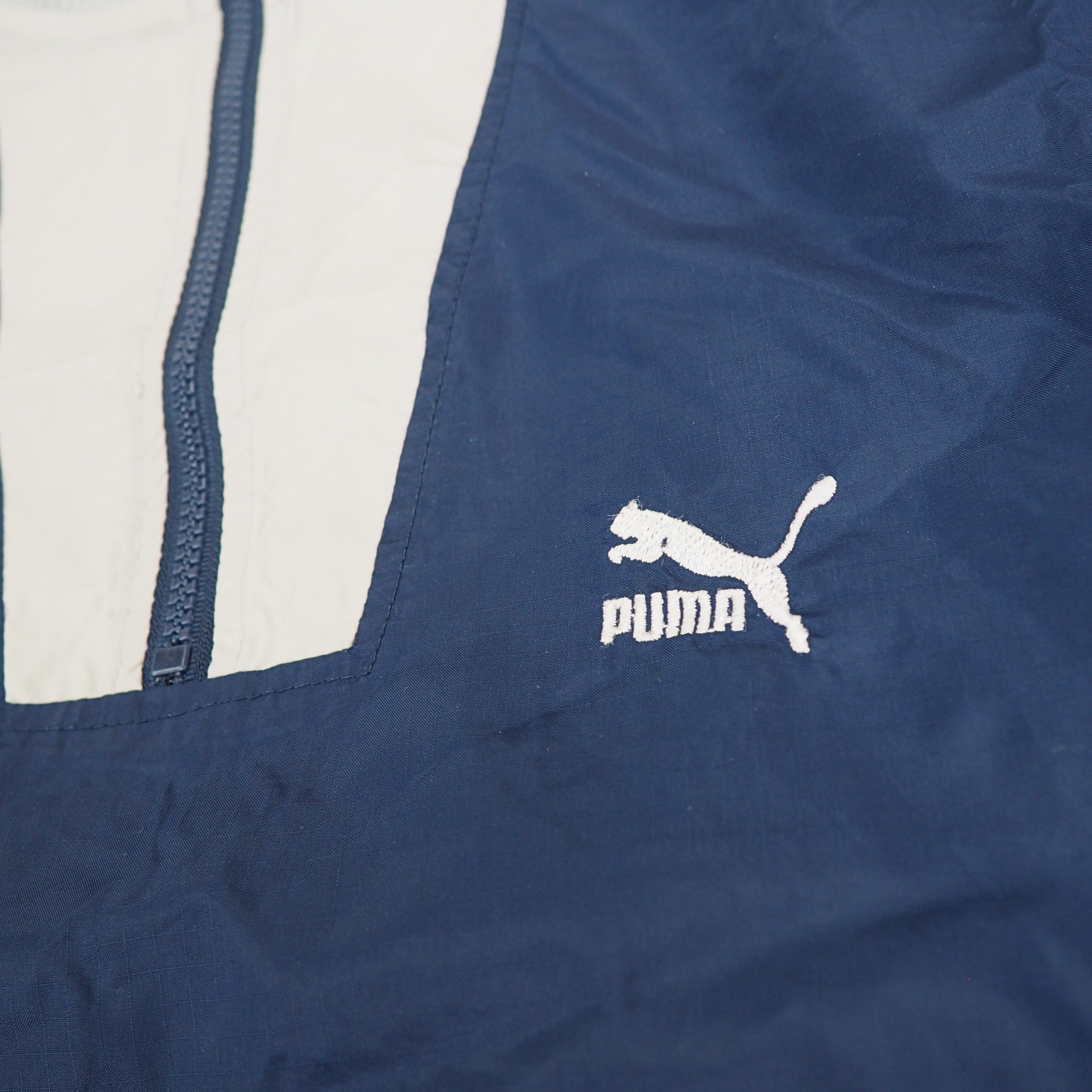 Puma Packable Quarter Zip Mock Neck Windbreaker Vintage 80s Large