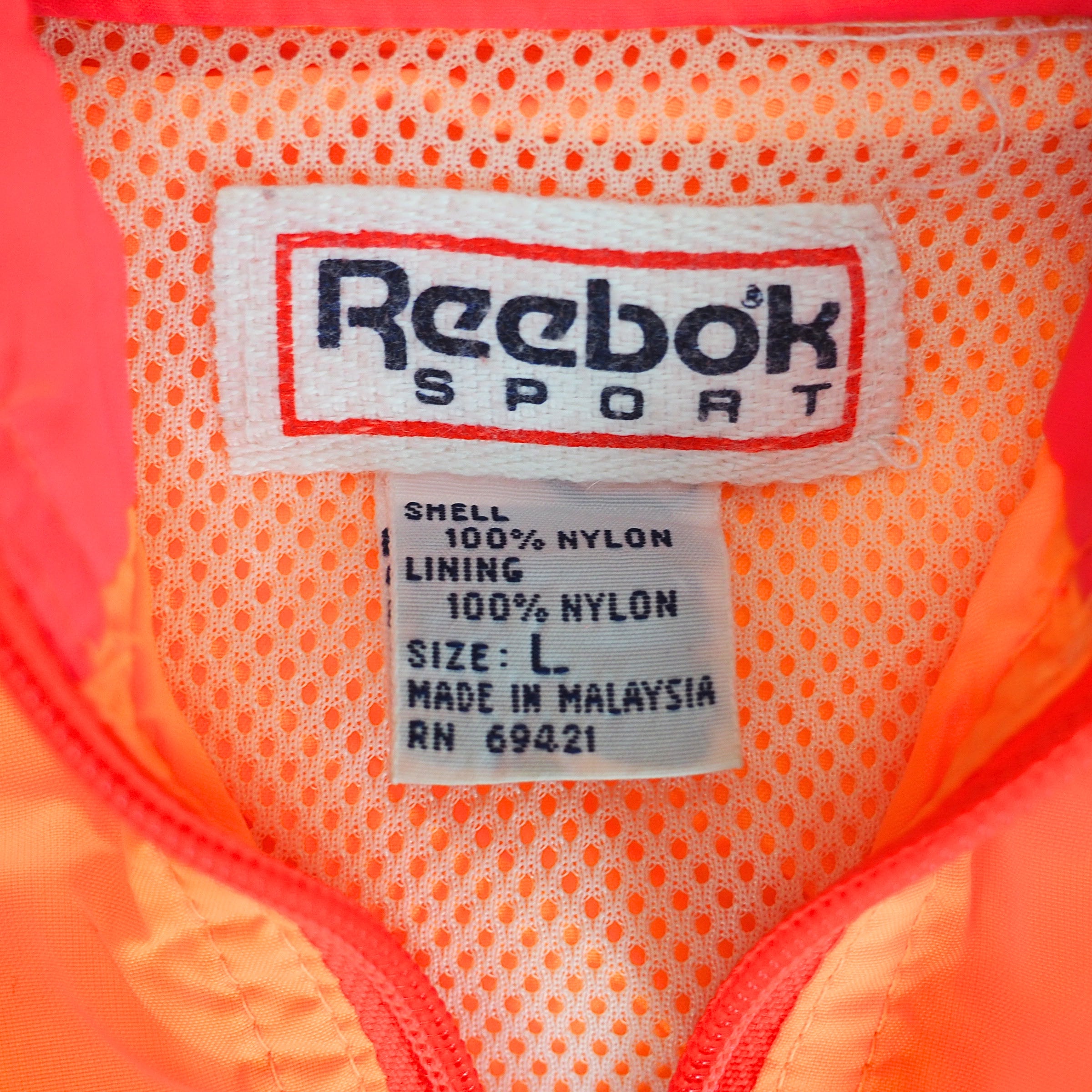 Reebok Sport Colour Block Zip-Thru Anorak Windbreaker Jacket Vintage 90s Large