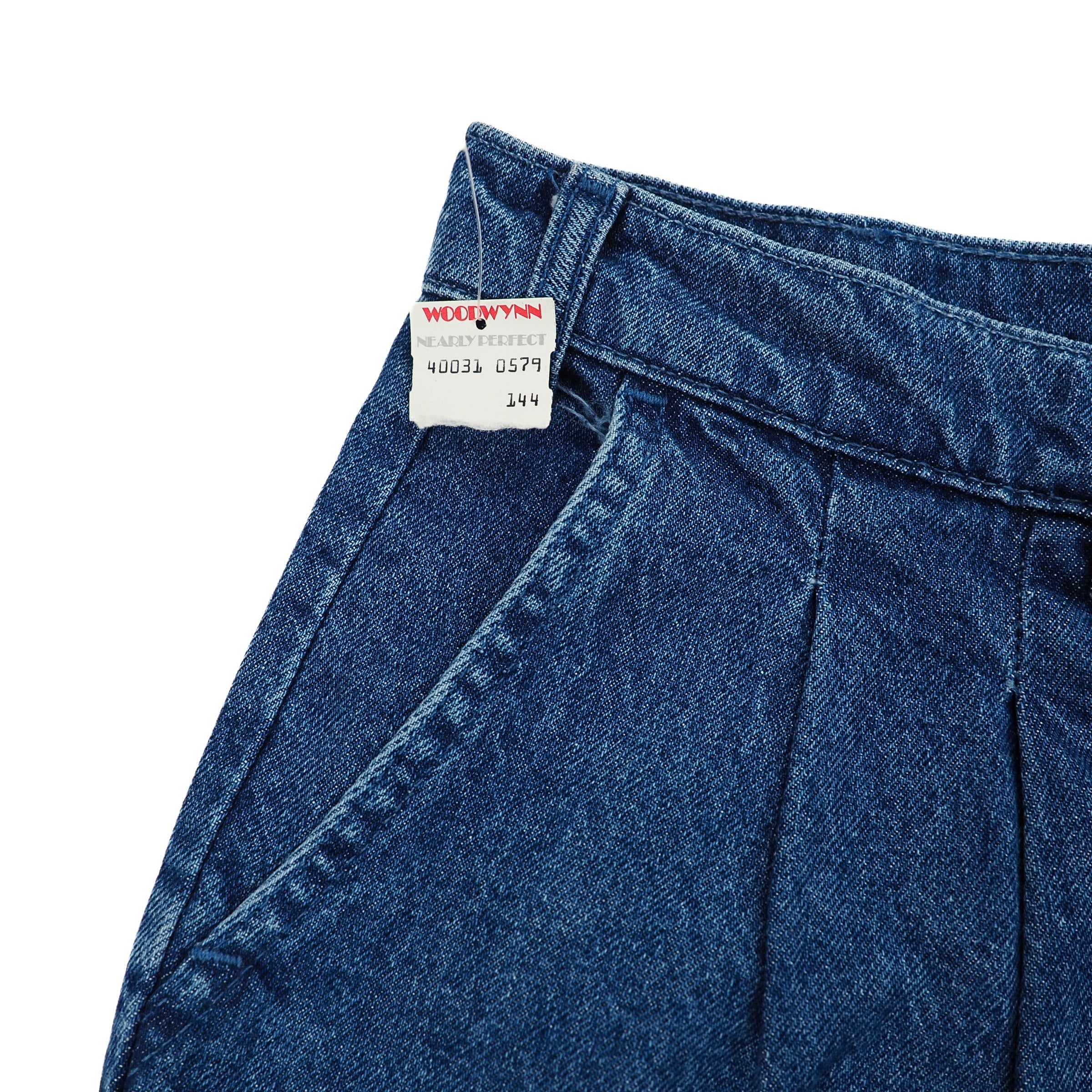Riley Pleated Blue Denim Jeans Authentic 80s Vintage W36 L30