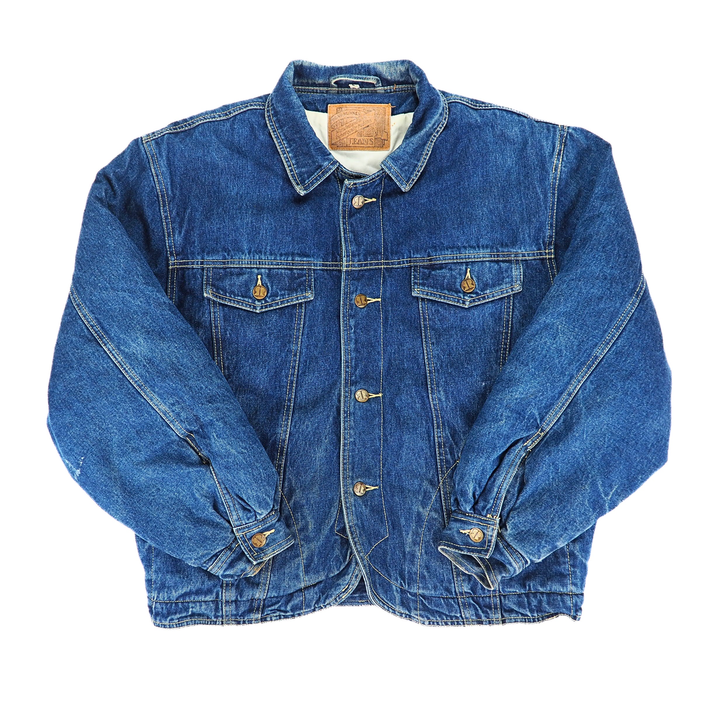 Road Runner Padded Denim Trucker Chore Jacket Vintage 80s 90s Large