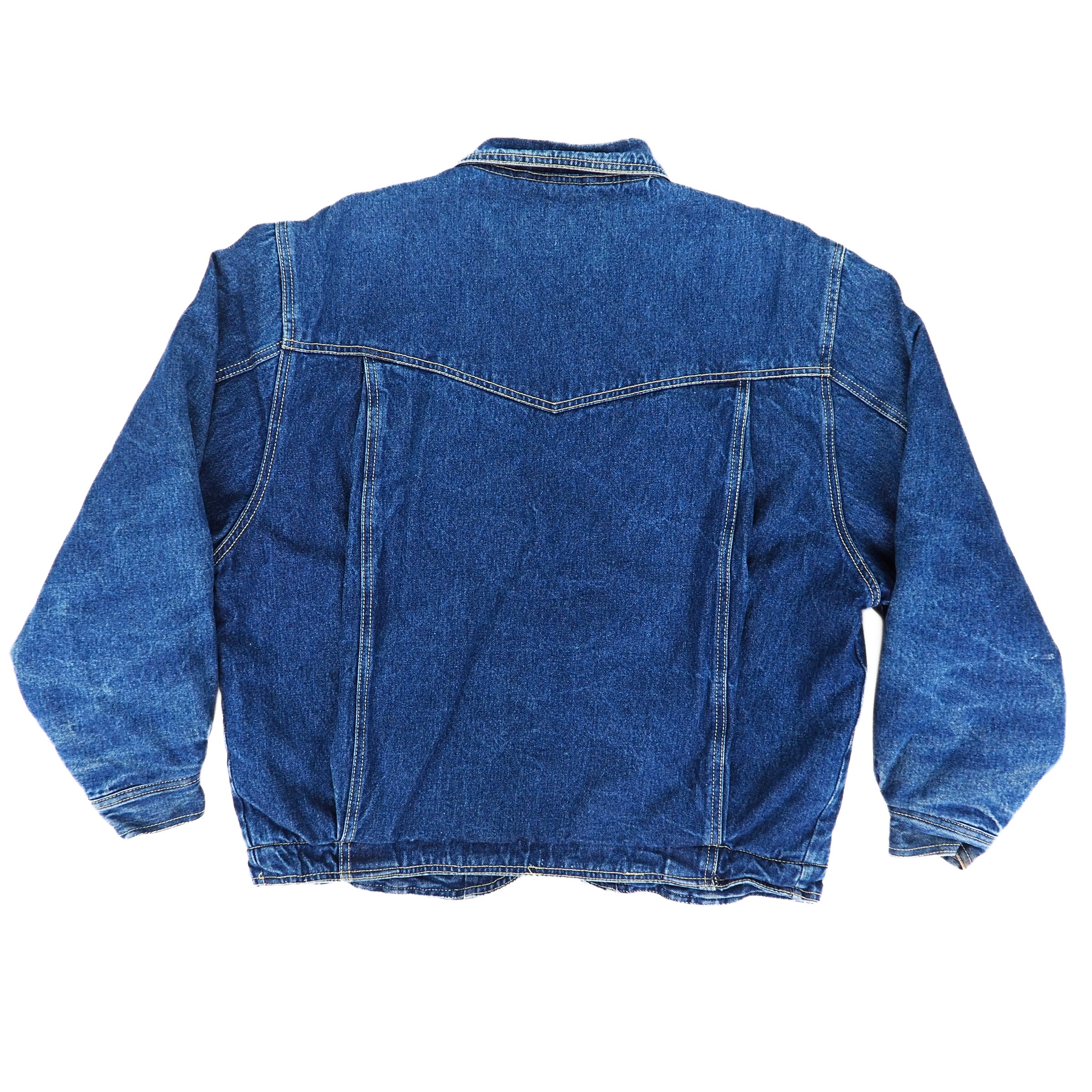Road Runner Padded Denim Trucker Chore Jacket Vintage 80s 90s Large