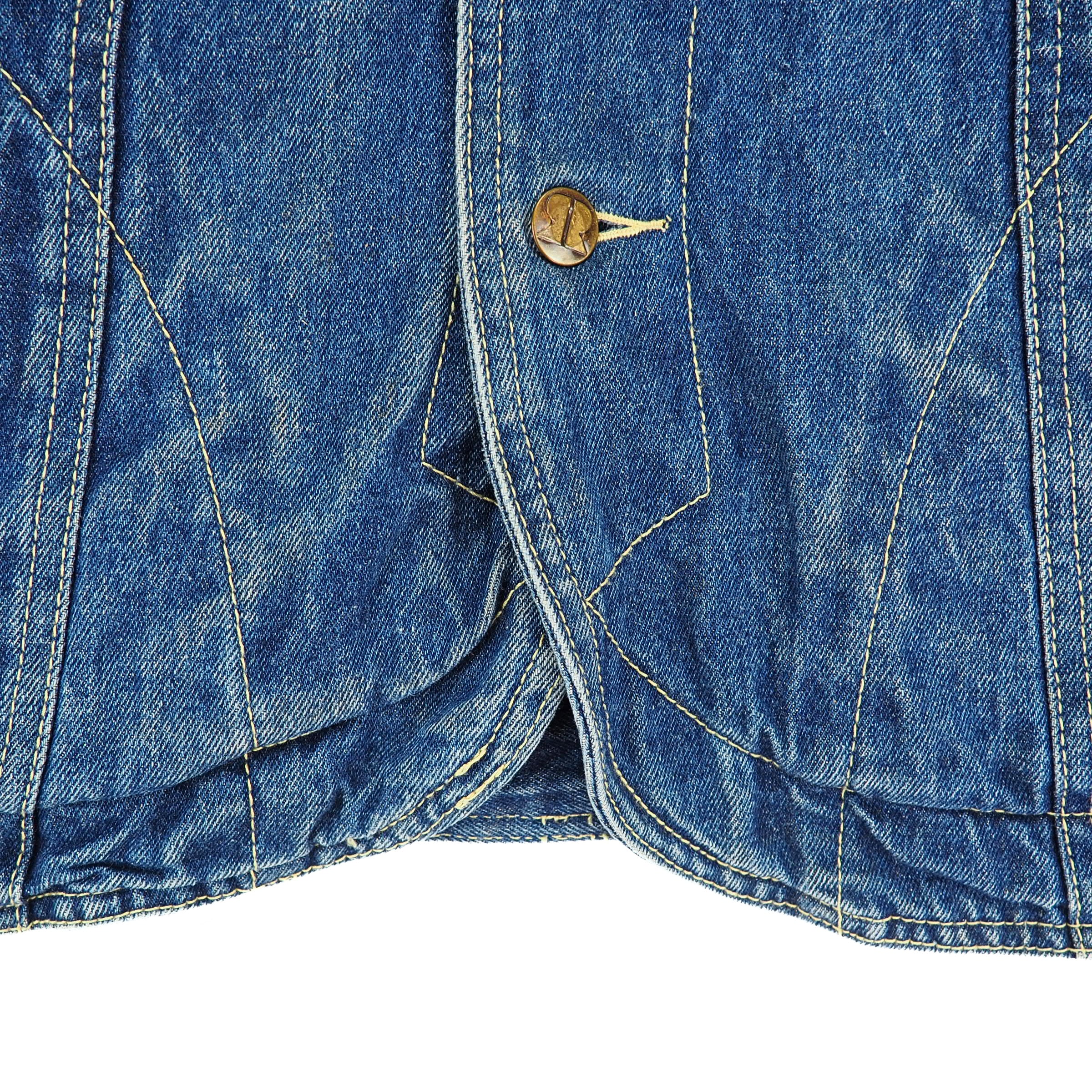 Road Runner Padded Denim Trucker Chore Jacket Vintage 80s 90s Large