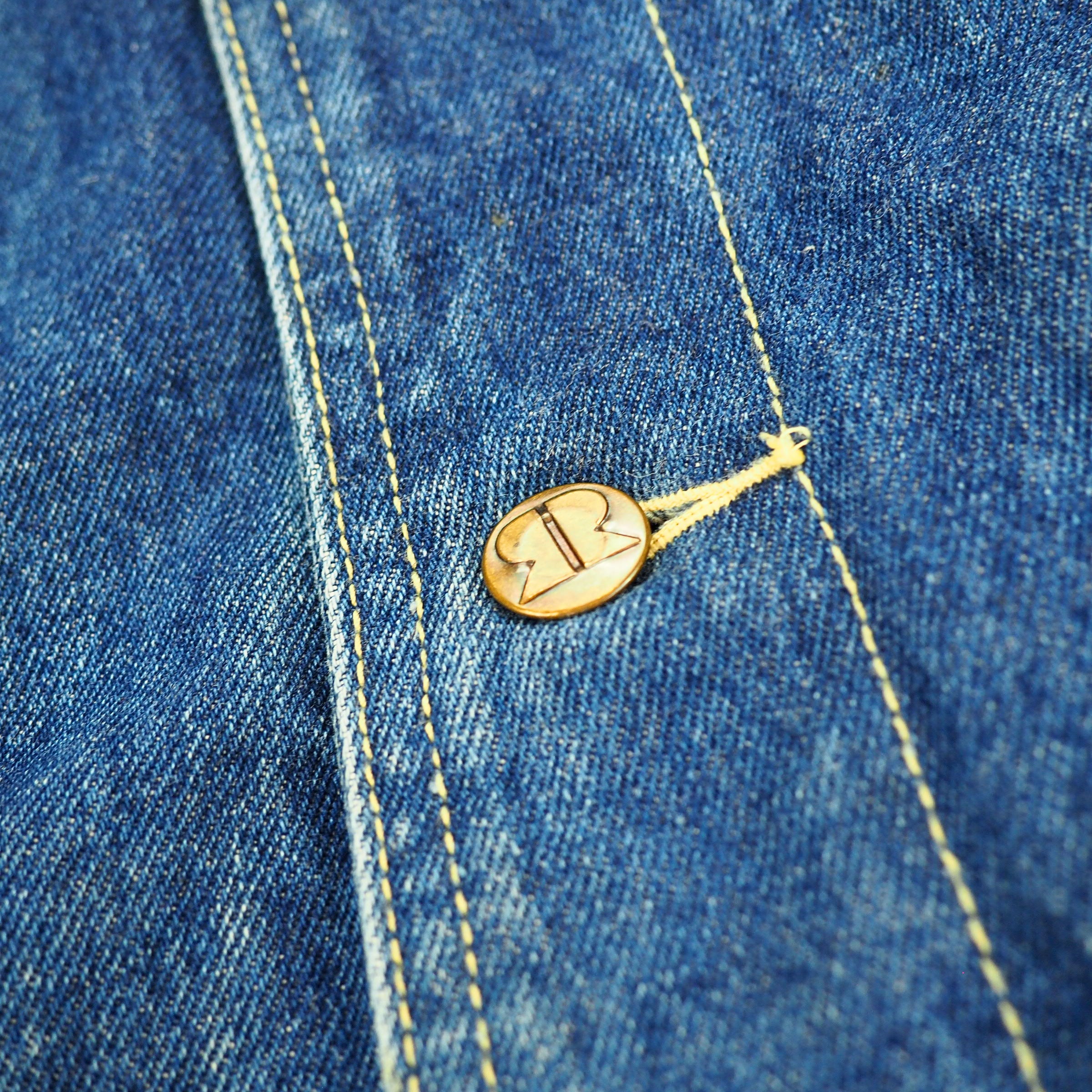 Road Runner Padded Denim Trucker Chore Jacket Vintage 80s 90s Large
