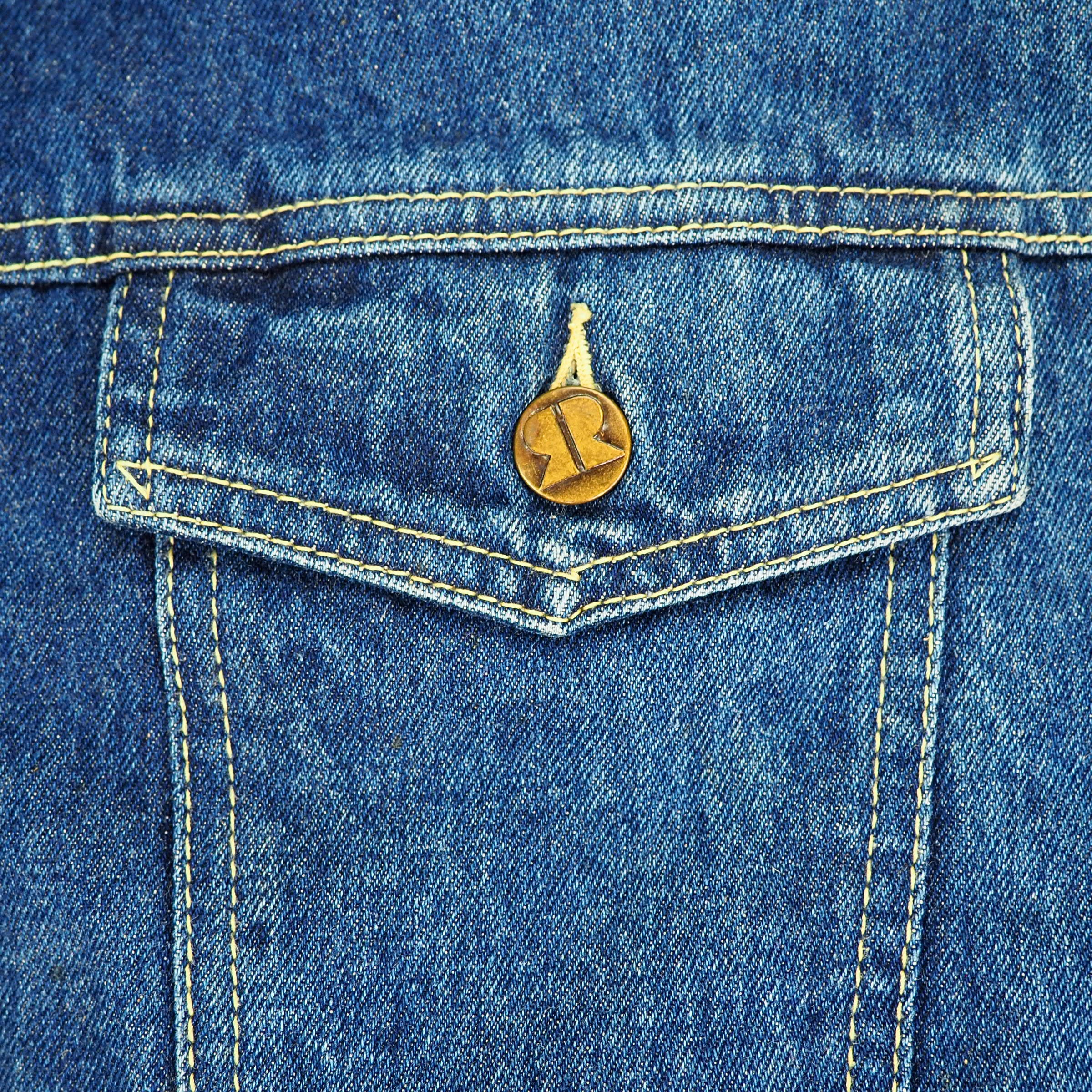 Road Runner Padded Denim Trucker Chore Jacket Vintage 80s 90s Large