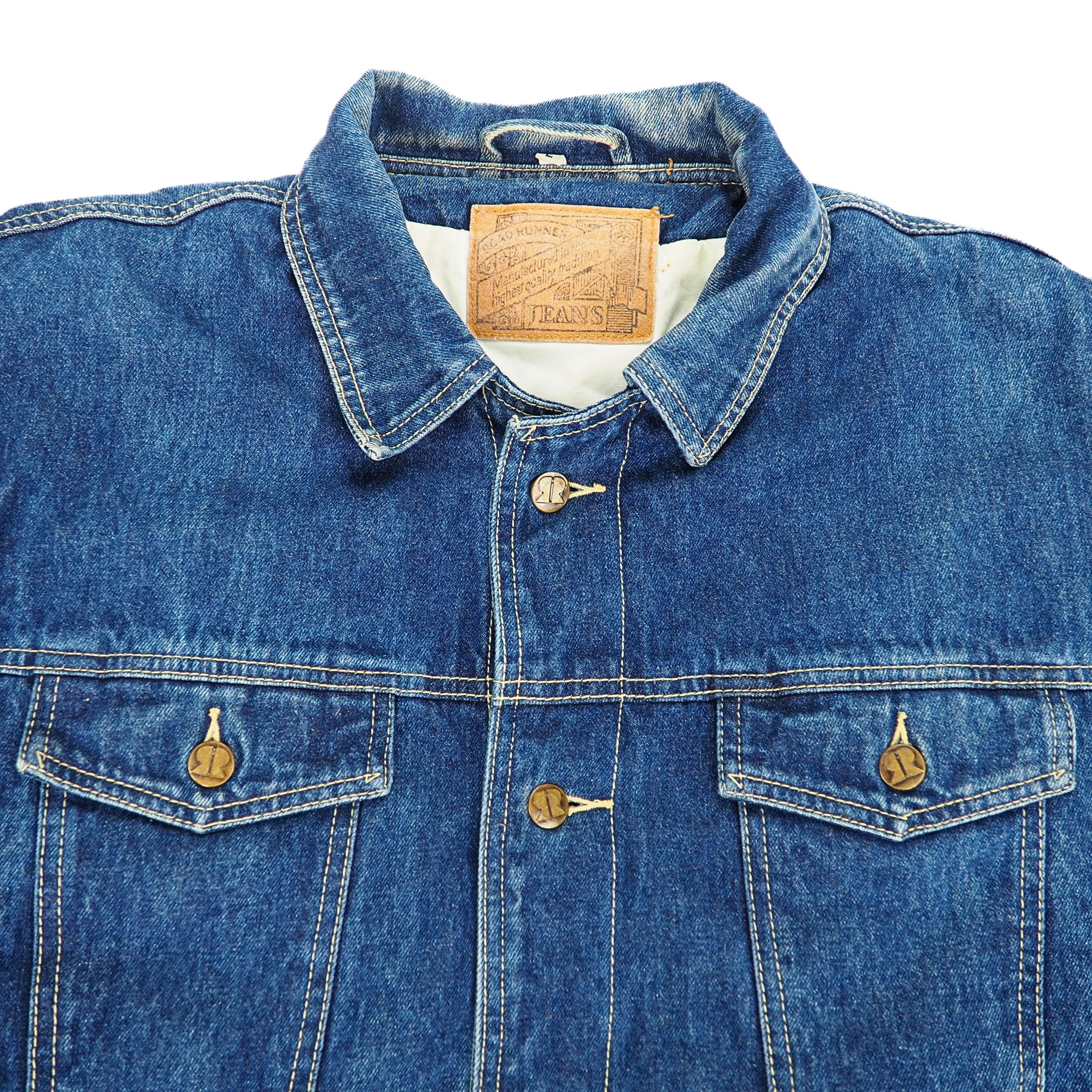 Road Runner Padded Denim Trucker Chore Jacket Vintage 80s 90s Large