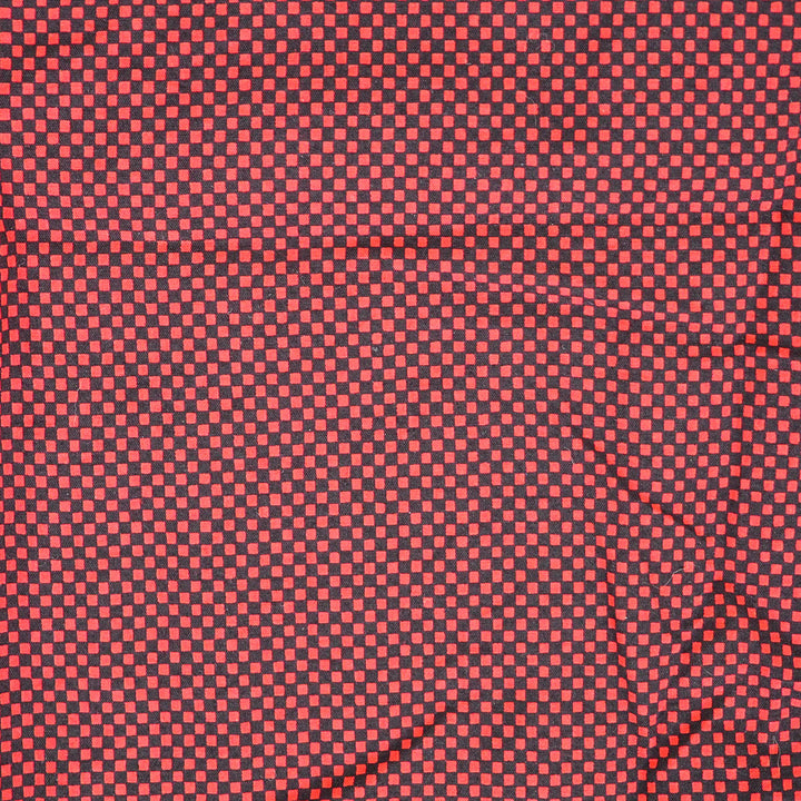 Red and black checkered pattern fabric